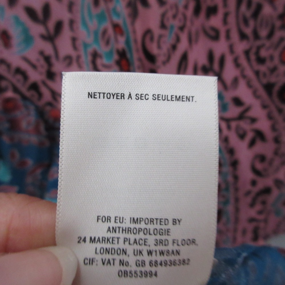 Anthropologie Floreat Top Small Valo Velvet Silk Burnout Romantic Coquette Flowy - Picture 6 of 9
